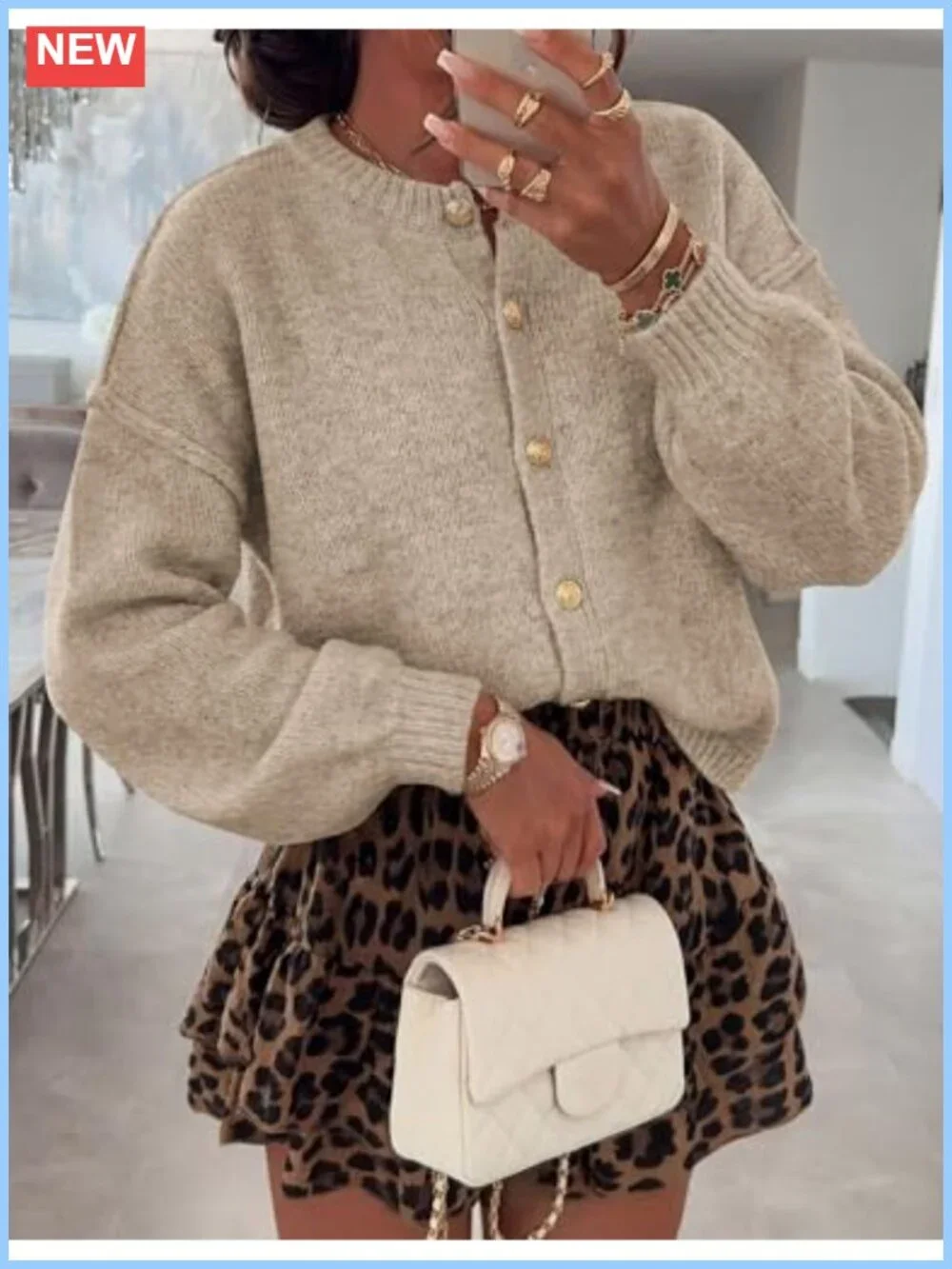 Chunky Knit Cardigan Sweater Women Button Up Oversized Fall Winter
